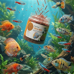 Thức Ăn Cá Cảnh Vibra MIX - Tạo Hình Sâu Đỏ, Siêu Kích Màu & Tăng Trưởng (47% Đạm)