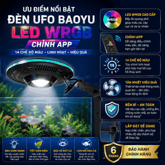 Đèn UFO BAOYU - Chỉnh APP Thông Minh - Đèn LED Bể Cá Thủy Sinh, Biotope (90W)