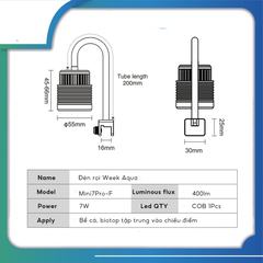 Đèn rọi Week Mini 7 Pro chỉnh tiêu cự, chỉnh APP