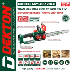 Máy cưa xích 12IN dùng pin DEKTON M21-CS12BLC (chưa pin sạc)