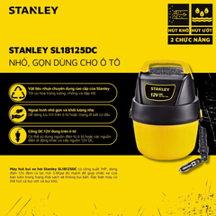 Máy hút bụi ướt/khô 12V cầm tay dùng cho ôtô STANLEY SL18125DC