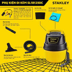 Máy hút bụi ướt/khô 12V cầm tay dùng cho ôtô STANLEY SL18125DC