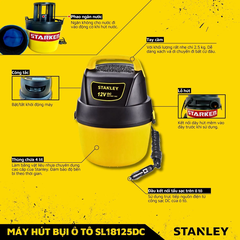 Máy hút bụi ướt/khô 12V cầm tay dùng cho ôtô STANLEY SL18125DC