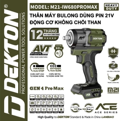 Máy siết bulong sử dụng pin DEKTON M21-IW680PROMAX (chưa pin sạc)