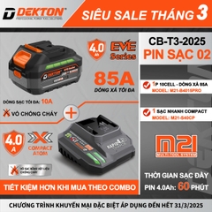Pin 21V Lithium-ion dung lượng 4.0Ah DEKTON M21-B4015PRO
