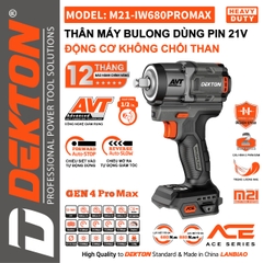 Máy siết bulong sử dụng pin DEKTON M21-IW680PROMAX (chưa pin sạc)