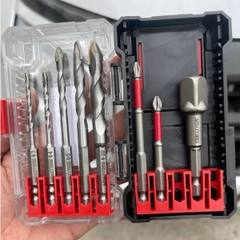 Bộ mũi khoan & đầu vít AMAXTOOLS chất liệu hợp kim thép