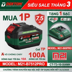 Pin 21V Lithium-ion dung lượng 7.5Ah DEKTON M21-B7512PRO