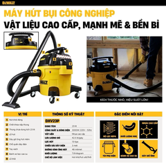 Máy hút bụi 3 chức năng ướt/khô/thổi 23 lít DEWALT DXV23P
