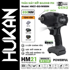 Máy siết bulong dùng pin HUKAN HM21-G2-IW850N (chưa có pin và sạc)