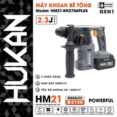 Máy khoan bê tông dùng pin HUKAN HM21-RH2706PLUS (chưa có pin và sạc)