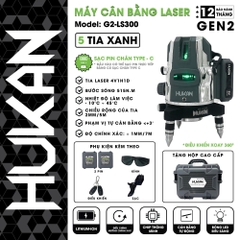 Máy cân bằng laser siêu sáng 5 tia xanh HUKAN G2-LS300 (không kèm chân)
