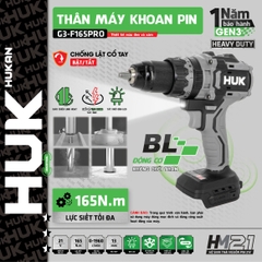 Máy khoan sử dụng pin 13mm HUKAN (GEN 3) G3-F165PRO (chưa có pin sạc)