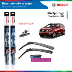 Bộ gạt mưa BOSCH AeroTwin, KIA Sportage, đời xe từ 2011 đến nay, phụ tùng Bosch Cao Su