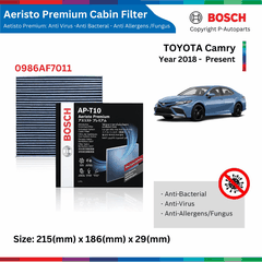 Lọc gió điều hòa BOSCH Aeristo Premium, TOYOTA Camry đời xe 2018 đến nay, lọc bụi mịn PM2.5
