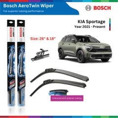 Bộ gạt mưa BOSCH AeroTwin, KIA Sportage, đời xe từ 2011 đến nay, phụ tùng Bosch Cao Su
