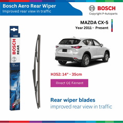 Gạt mưa sau BOSCH Aero Rear H352 14", MAZDA CX-5 CX5 đời xe 2011 đến nay, gạt sau CX5