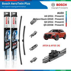 Bộ gạt mưa BOSCH AeroTwin Plus 24" & 20" xe AUDI A4 đời 2011 đến nay