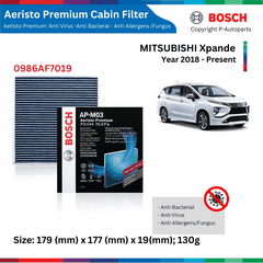 Lọc gió điều hòa BOSCH Aeristo Premium 0986AF7019, MITSUBISHI Xpander đời xe 2018 đến nay, lọc bụi mịn PM2.5