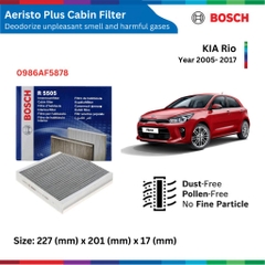 Lọc gió điều hòa than hoạt tính BOSCH Aeristo Plus, KIA Rio đời xe 2005 đến 2017