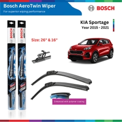 Bộ gạt mưa BOSCH AeroTwin, KIA Sportage, đời xe từ 2011 đến nay, phụ tùng Bosch Cao Su