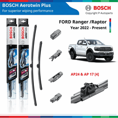 Bộ gạt mưa BOSCH AeroTwin Plus 24" &17" xe FORD Ranger Raptor đời 2022 đến nay