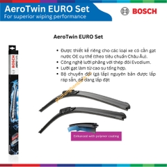 Bộ gạt mưa BOSCH AeroTwin Euro Set A555S 24" & 16", xe VOLKSWAGEN Polo, đời xe 2009 đến 2017