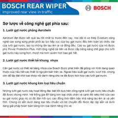 [Sỉ-Lẻ] Gạt mưa sau BOSCH Aero Rear, phù hợp các dòng xe Nhật Hàn, gạt nước sau Bosch