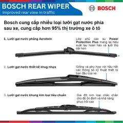 Gạt mưa sau BOSCH Aero Rear 12" 13", HYUNDAI SantaFe đời xe từ 2010 đến nay, gạt sau SantaFe