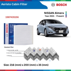 Lọc gió điều hòa BOSCH Aeristo 1987435156, NISSAN Almera đời xe 2021 đến nay, lọc gió Almera