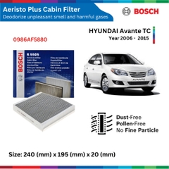 Lọc gió điều hòa BOSCH Aeristo 0986AF5880, HYUNDAI Avante TC đời xe 2006 đến 2015, than hoạt tính