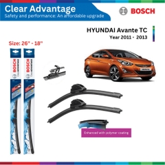 Bộ gạt mưa BOSCH Clear Advantage 26" & 18", HYUNDAI Avante TC đời xe 2010 đến 2013