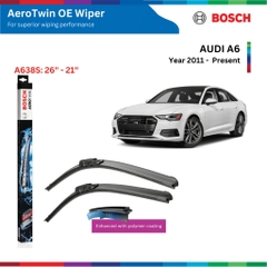 Bộ gạt mưa BOSCH AeroTwin  Set A638S 26" & 21", AUDI A6 đời xe 2011 đến nay, gạt nước Audi A6