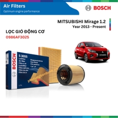 Lọc gió động cơ BOSCH Air Filters 0986AF3025, MITSUBISHI Mirage 1.2 đời xe 2013 đến nay