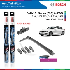 Bộ gạt mưa BOSCH AeroTwin Plus 26" & 20", xe BMW 3 Series (F30), 318i, 320i, 323i, 325i 328i, 330i, đời xe 2009 đến 2015