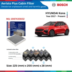 Lọc gió điều hòa BOSCH Aeristo Plus, HYUNDAI Kona, đời xe 2017 đến nay, than hoạt tính