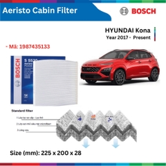 Lọc gió điều hòa BOSCH Aeristo Plus, HYUNDAI Kona, đời xe 2017 đến nay, than hoạt tính