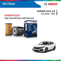Lọc dầu động cơ BOSCH Oil Filter 0986AF0126, HONDA Civic đời xe 2006 đến nay, Lọc dầu BOSCH