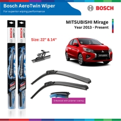 Bộ gạt mưa BOSCH AeroTwin 22" & 14", MITSUBISHI Mirage đời xe từ 2013 đến nay