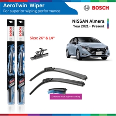 Bộ gạt mưa BOSCH AeroTwin 26" & 14", NISSAN Almera đời xe 2021 đến nay, gạt nước Almera