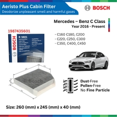 Lọc gió điều hòa than hoạt tính BOSCH Aeristo Plus, Mercedes Benz C Class, đời xe 2016 đến nay