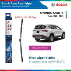 Gạt mưa sau BOSCH Aero Rear 12" 13", HYUNDAI SantaFe đời xe từ 2010 đến nay, gạt sau SantaFe
