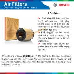 Lọc gió động cơ BOSCH Air Filter 0986AF2662, NISSAN Navara 2.5 DCi đời xe 2007 đến 2014