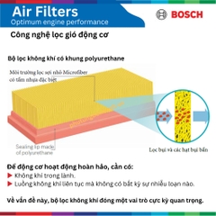 Lọc gió động cơ BOSCH Air Filter 0986AF2662, NISSAN Navara 2.5 DCi đời xe 2007 đến 2014