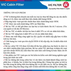 Lọc gió điều hòa VIC Cabin Filter EX, TOYOTA Altis 1.8 2.0 đời xe 2008 đến nay, lọc bụi mịn PM2.5