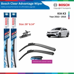 Bộ gạt mưa BOSCH Clear Advantage, KIA K3 đời xe 2013 đến nay