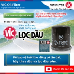 Lọc dầu động cơ VIC Oil Filter, TOYOTA Camry 2.5 D-4S đời xe 2017 đến 2021