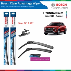 Bộ gạt mưa BOSCH Clear Advantage 24" & 18", HYUNDAI Creta đời xe 2015 đến nay