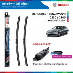 Bộ gạt mưa BOSCH AEROTWIN EURO SET A843S 22" & 22", MERCEDES BENZ C240 đời xe 2008 đến nay