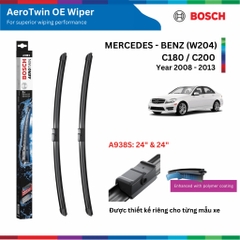 Bộ gạt mưa BOSCH AEROTWIN EURO SET A843S 22" & 22", MERCEDES BENZ C240 đời xe 2008 đến nay